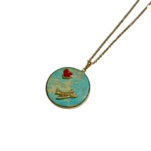 Pingente Amo Viajar Azul claro P