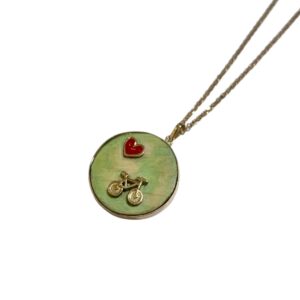 Pingente Amo Pedalar Verde P